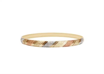 Tri Tone Plated | Diamond Cut Bangles